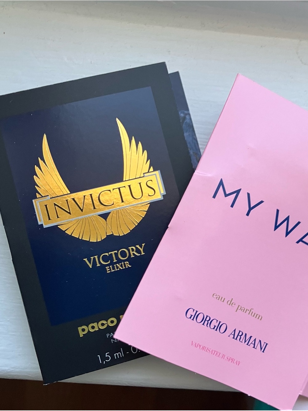 Paco Rabanne Invictus and Giorgio Armani My Way sample set